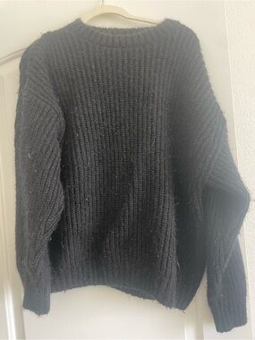 Anine Bing Black Fluffy Knit Sweater